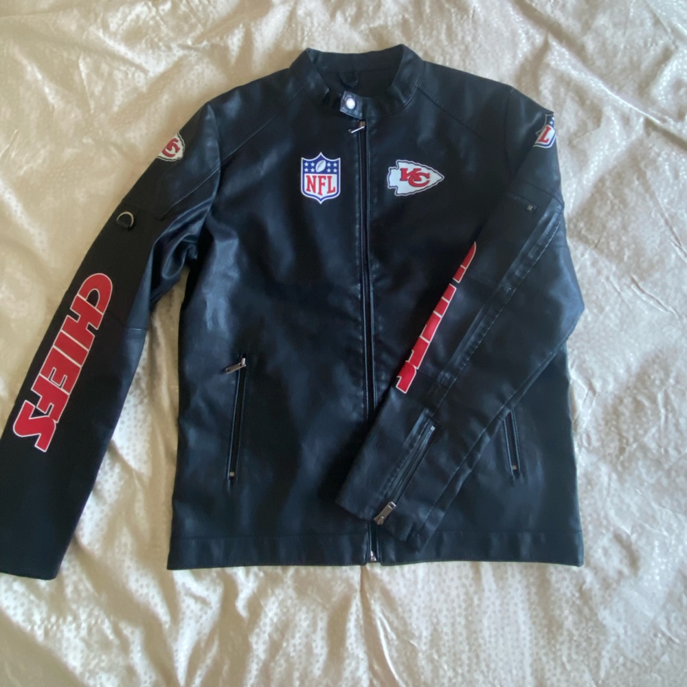 Kansas City Chiefs faux leather coat
